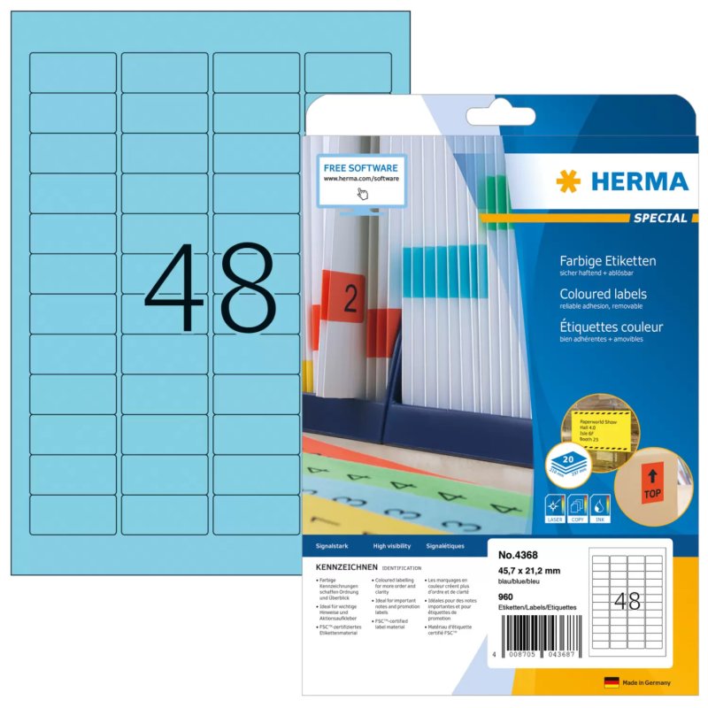 HERMA Etiquette universelle SPECIAL, 45,7 x 21,2 mm, bleu