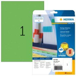 HERMA Coloured Labels A4 210x297 mm green paper matt 20 pcs.