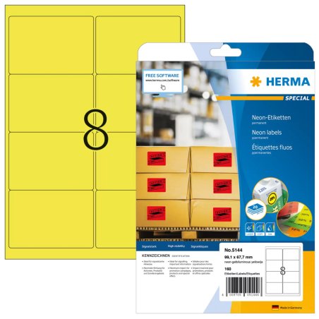 HERMA Etiquette universelle SPECIAL, 99,1 x 67,7 mm, jaune