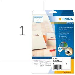 HERMA Inkjet film labels transparent A4 210x297 mm film glossy 10 pcs.