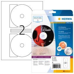 HERMA Inkjet CD labels Maxi A4 Ø 116 mm white paper matt 50 pcs.