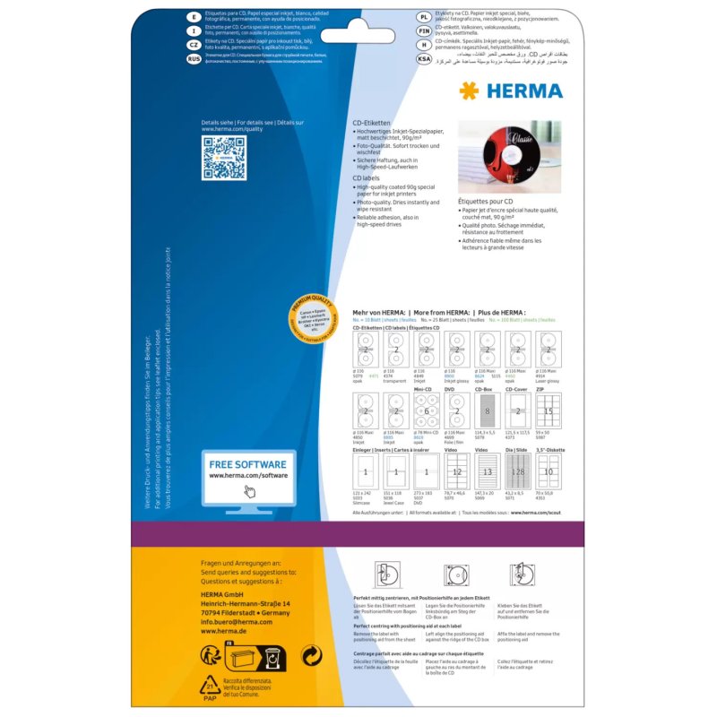 HERMA 4850 étiquette à imprimer Blanc Imprimante d'étiquette adhésive