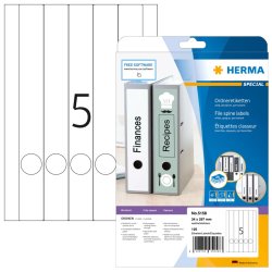 HERMA Etiquette dos de classeur SPECIAL, 297 x 34 mm, blanc