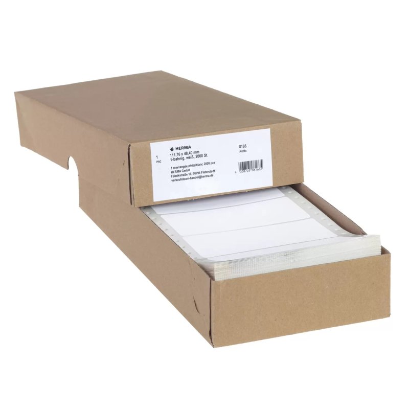 HERMA Computer labels continous 111.76x48.4 mm 1 row white paper matt 2000 pcs.