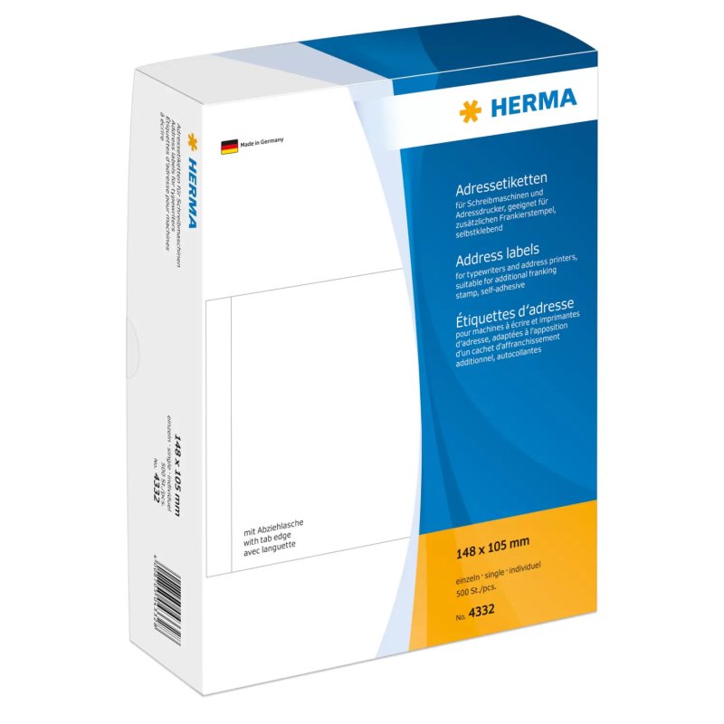 HERMA 4332 étiquette d'adresse Blanc