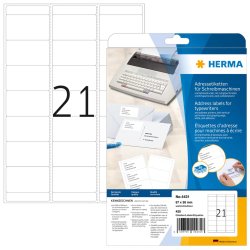 HERMA Etiquette d'adresse, 67 x 38 mm, coins arrondis, blanc