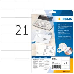 HERMA Etiquette d'adresse, 70 x 42 mm, coins pointus, blanc