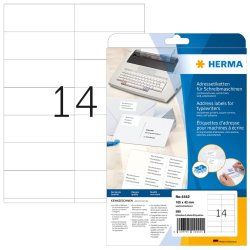 HERMA Address labels for typewriters A4 105x42 mm paper matt square corners 280 pcs.