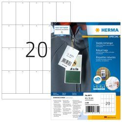 HERMA Robust tags A4 42x70 mm white paper/film/paper perforated non-adhesive 2000 pcs.