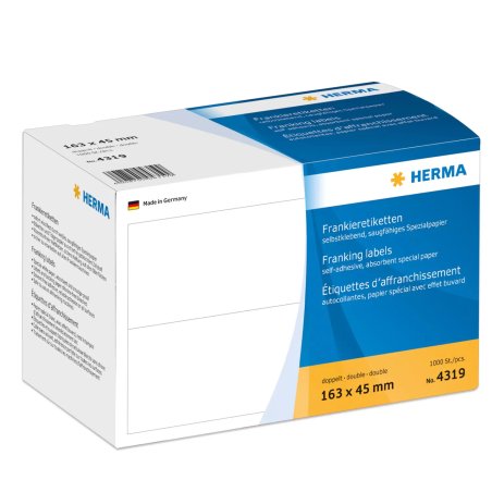 HERMA 4319 étiquette auto-collante Rectangle Blanc 1000 pièce(s)