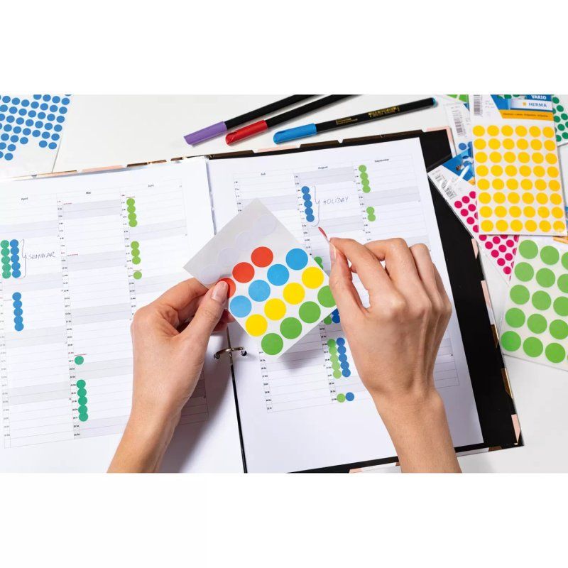 HERMA Multi-purpose labels/colour dots Ø 32 mm round red paper matt hand inscription 480 pcs.