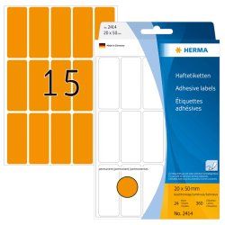 HERMA Multi-purpose labels 20x50 mm leuchtorange luminous orange paper matt hand inscription 360 pcs.