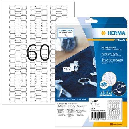 HERMA Etiquette bijouterie SPECIAL, 49 x 10 mm, blanc