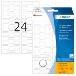 HERMA Étiquettes bijouterie 10x49 mm, blanches, demi carton mat, inscription à main, 600 pcs