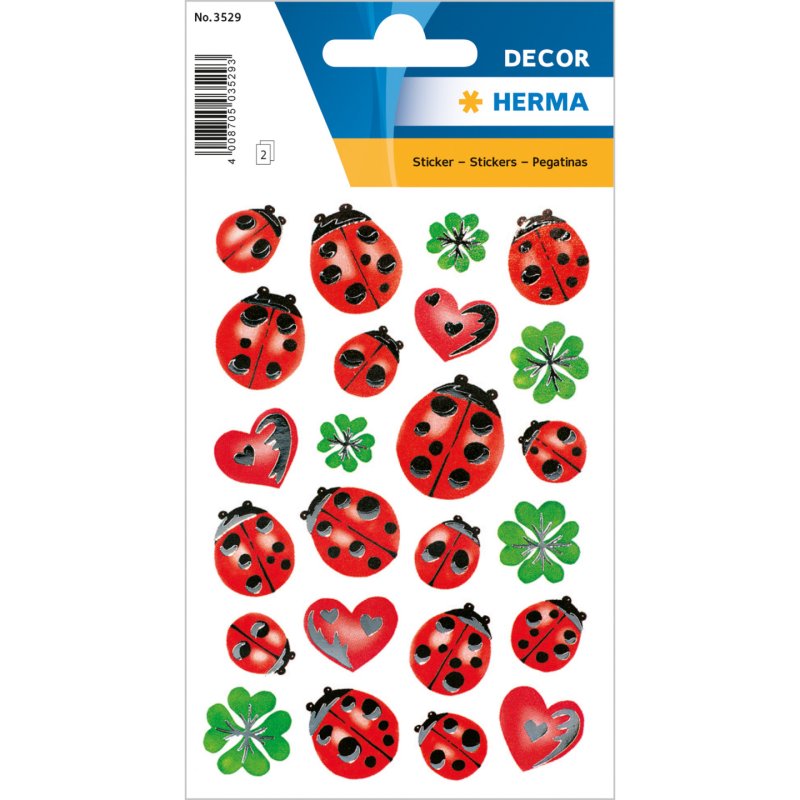 HERMA Sticker DECOR "Coccinelles argentées"