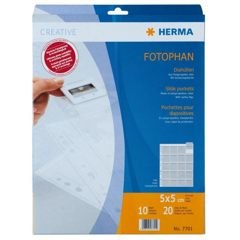HERMA Slide pockets for 35 mm slides film clear 10 pockets