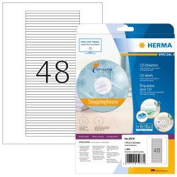 HERMA Labels for CD box A4 114.3x5.5 mm white paper matt 200 pcs.