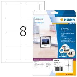 HERMA Étiquettes pour disquettes A4 70x67.7 mm, blanches, papier mat, 200 pcs