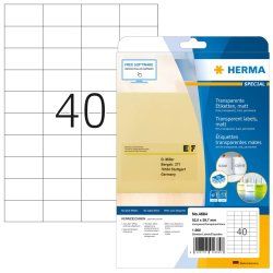HERMA Labels transparent matt A4 52.5x29.7 mm film 1000 pcs.