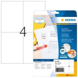 HERMA Étiquettes couvrantes/correctrices A4 105x148 mm, blanches, papier mat, opaques, 100 pcs