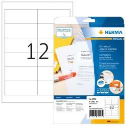 HERMA Étiquettes couvrantes/correctrices A4 97x42.3 mm, blanches, papier mat, opaques, 300 pcs