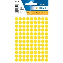 HERMA Étiquettes universelles Ø 8 mm rondes, jaunes, papier mat, 540 pcs