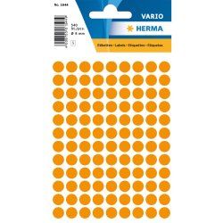 HERMA Étiquettes universelles Ø 8 mm rondes, oranges fluo, papier mat, 540 pcs