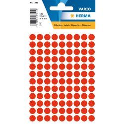 HERMA Étiquettes universelles Ø 8 mm rondes, rouges fluo, papier mat, 540 pcs