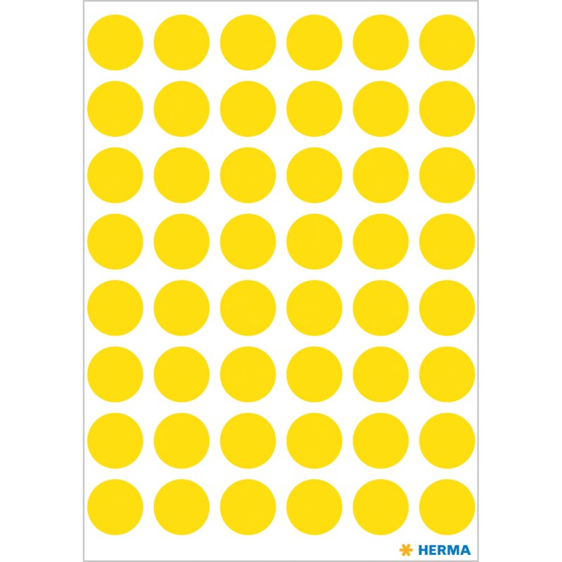 HERMA Multi-purpose labels / colour dots, Ø 13 mm, round, yellow self-adhesive label Circle Permanent 240 pc(s)