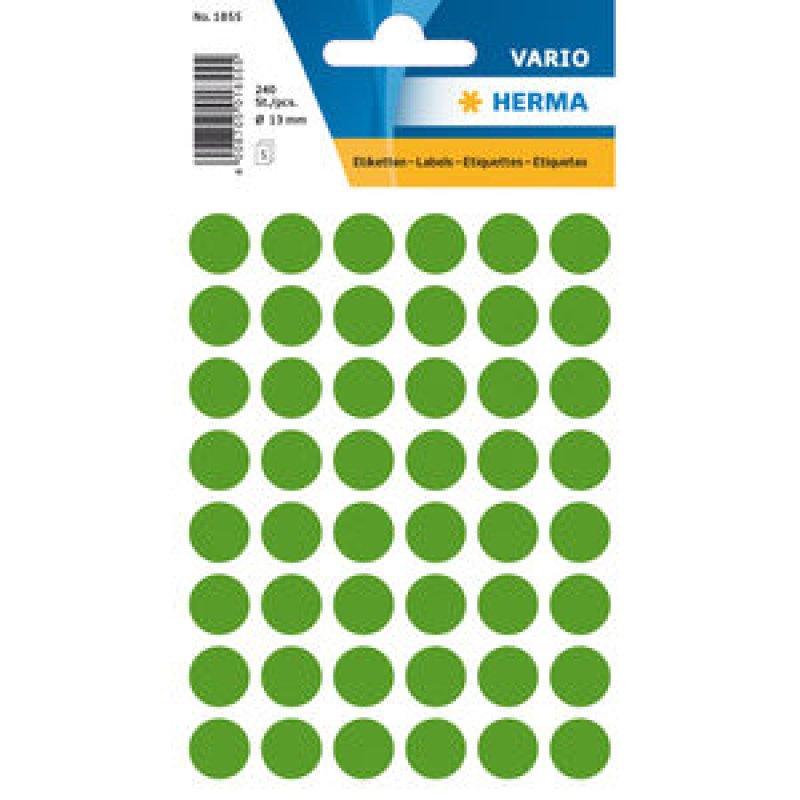 HERMA 1855 self-adhesive label Circle Green 240 pc(s)