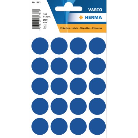 HERMA 1883 self-adhesive label Round Permanent Blue 100 pc(s)