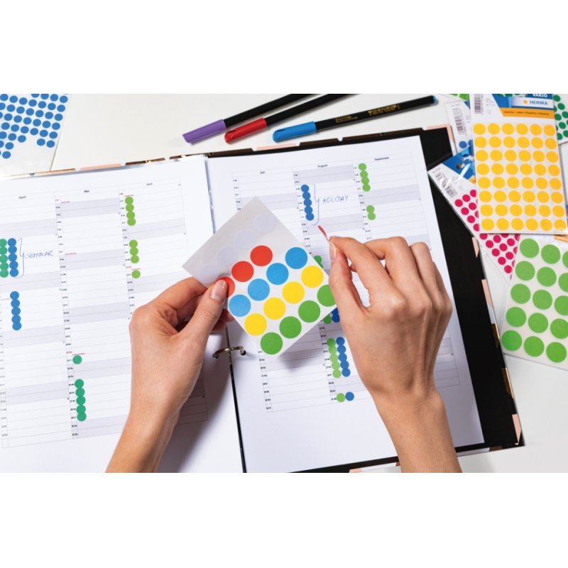 HERMA 1883 étiquette auto-collante Rond Permanent Bleu 100 pièce(s)