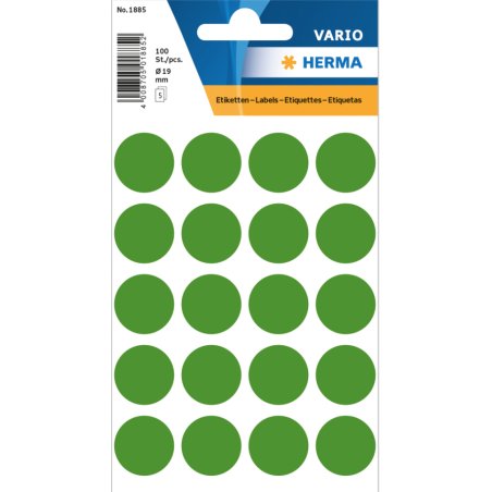HERMA 1885 self-adhesive label Round Permanent Green 100 pc(s)