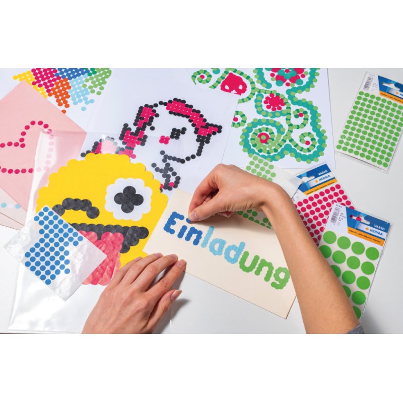 HERMA Pastille adhésive, diamètre: 19 mm, vert foncé