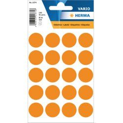 HERMA 1874 étiquette auto-collante Rond Permanent Orange 100 pièce(s)