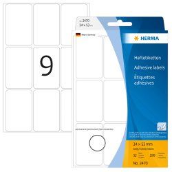 HERMA Étiquettes universelles 34x53 mm, blanches, papier mat, inscription à main, 288 pcs