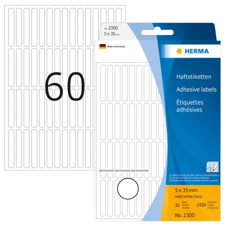 HERMA Multi-purpose labels 5x35 mm white paper matt hand inscription hand inscription 1920 pcs.
