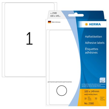 HERMA Etiquette multi-usage, 100 x149 mm, grand paquet,blanc