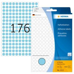 HERMA Multi-purpose labels/colour dots Ø 8 mm round blue paper matt hand inscription 5632 pcs.