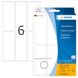 HERMA Étiquettes universelles 32x82 mm, blanches, papier mat, inscription à main, 192 pcs