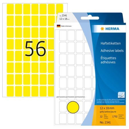 HERMA Multi-purpose labels 12x18 mm yellow paper matt hand inscription 1792 pcs.