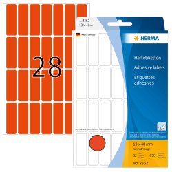HERMA Étiquettes universelles 13x40 mm, rouges, papier mat, inscription à main, 896 pcs