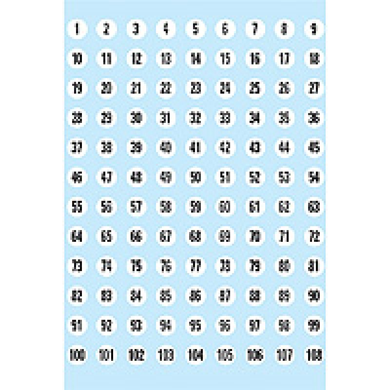 HERMA stickers chiffres 1-540, diamètre: 8 mm, blanc
