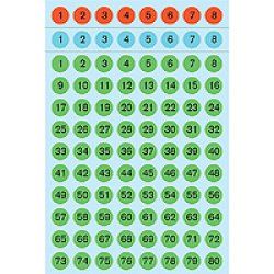 HERMA Numbers 8mm 1-160 paper colours assorted black 6 sh. étiquette auto-collante