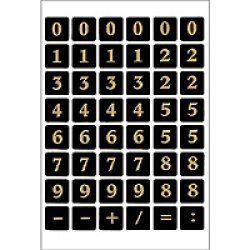 HERMA Numbers 13x13mm 0-9 film black gold embossed 2 sheets étiquette auto-collante Or