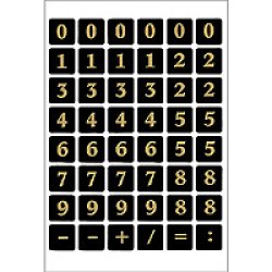 HERMA stickers chiffres 0-9, film marqué, or sur noir