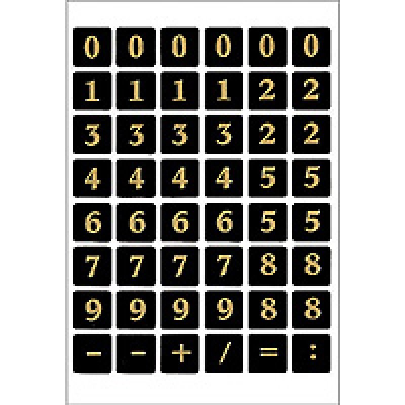 HERMA Numbers 13x13mm 0-9 film black gold embossed 2 sheets self-adhesive label