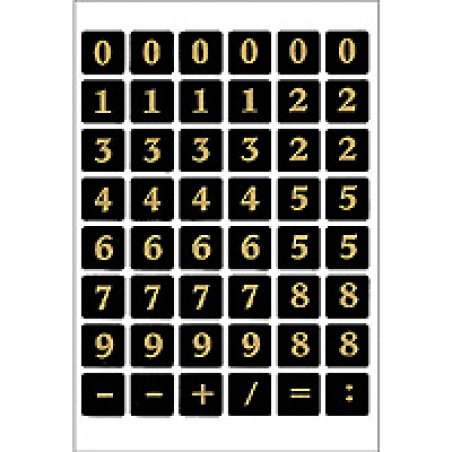 HERMA Numbers 13x13mm 0-9 film black gold embossed 2 sheets étiquette auto-collante Or