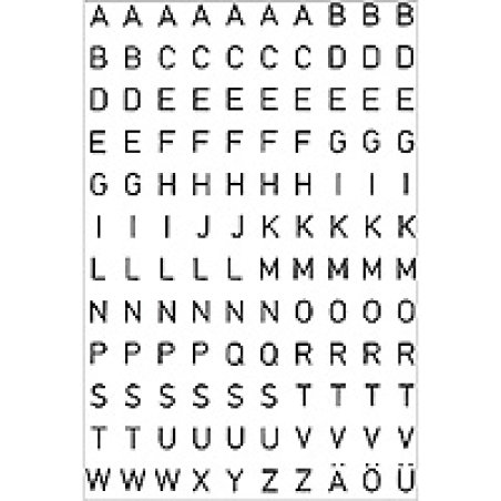 HERMA Letters 5mm A-Z weatherproof film transp.black 2 sheets lettre et chiffre autocollants