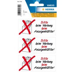 HERMA Information labels 'Keine Werbung Anzeigenblätter' weatherproof 3 pcs.
